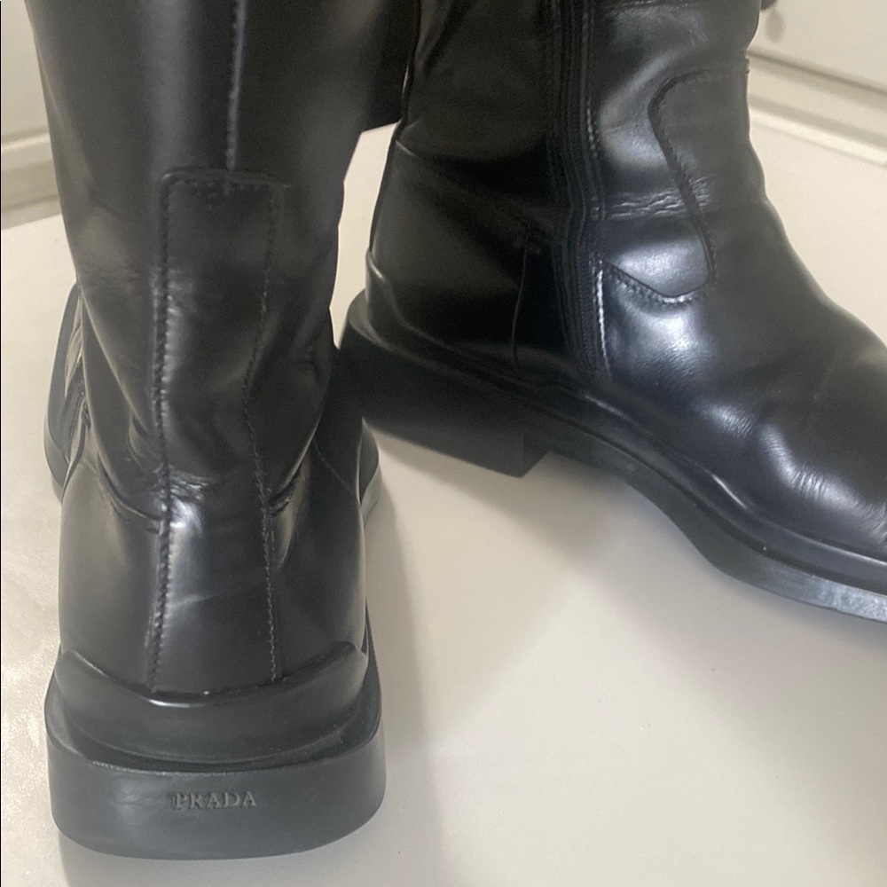 Prada Men's Black Leather Boots Size 7 Retail for $1590 - Picture 9 of 16